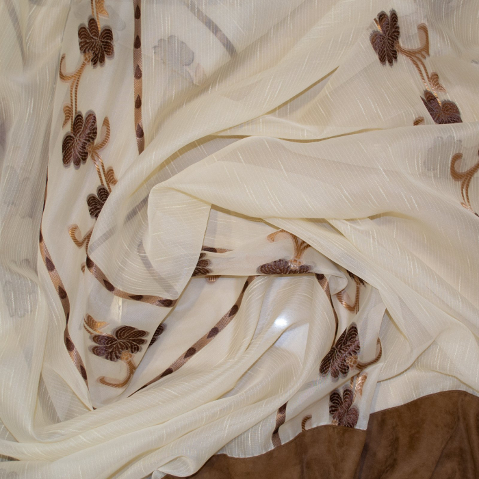 Perdea Velaria cu flori maro, 250x155 cm [2]