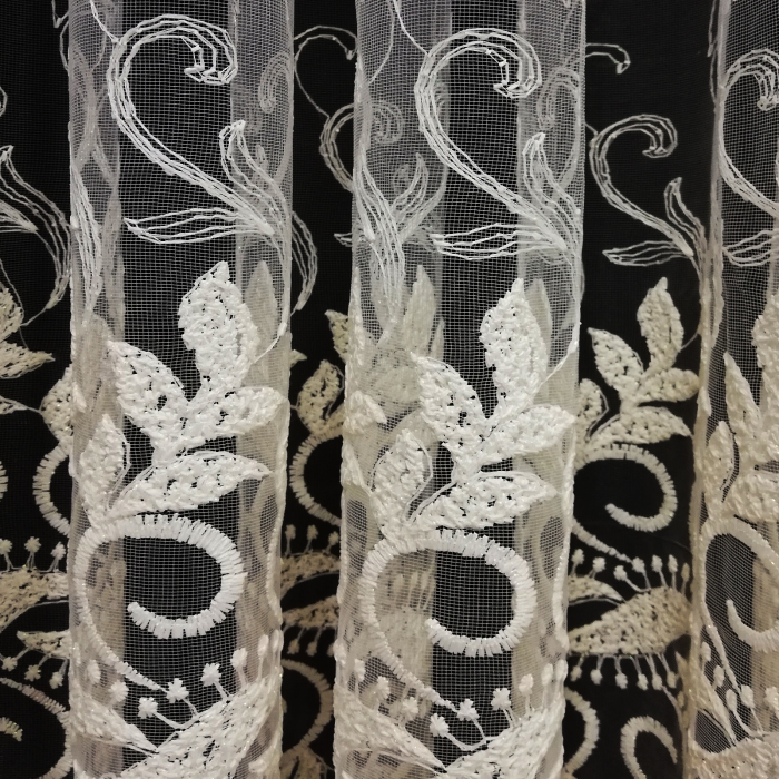 Perdea Velaria tul frunza ivory 420 x 245 [3]