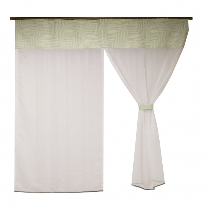 Perdea Velaria voal alb cu tafta menta, 145x150 cm [4]
