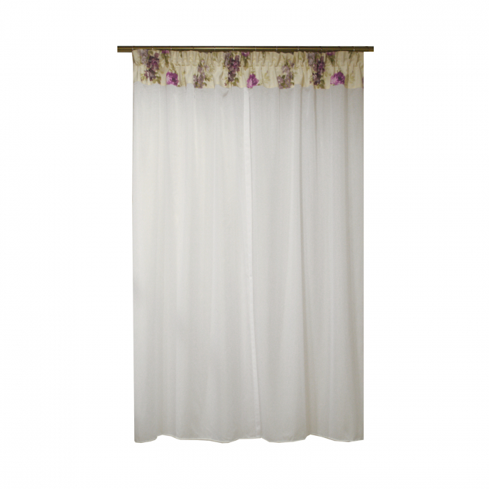 Perdea Velaria in alb cu flori, 180x160 cm [2]