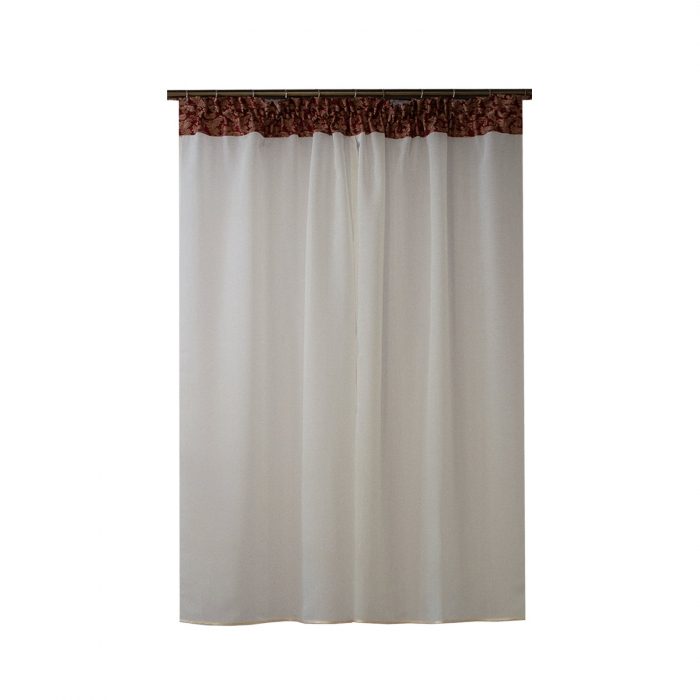 Perdea Velaria in ivoire cu tafta rosie, 140x150 cm [2]