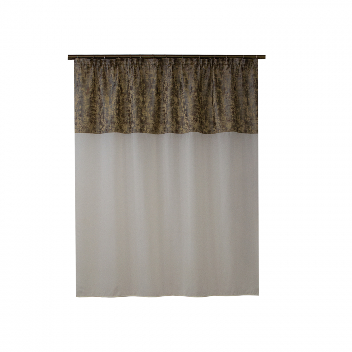 Perdea Velaria in ivoire si tafta wenge, 145x150 cm [1]
