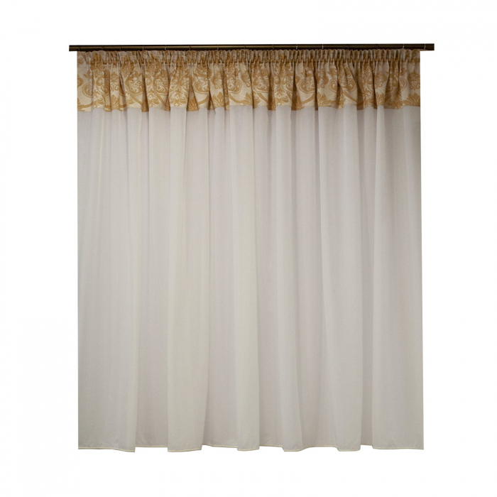 Perdea Velaria in ivoire cu baroc bej, 350X165 cm [1]