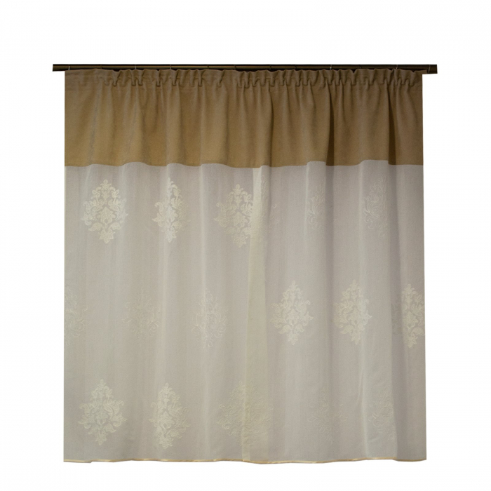 Perdea Velaria in ivoire baroc cu esarfe, 175x140 cm [2]