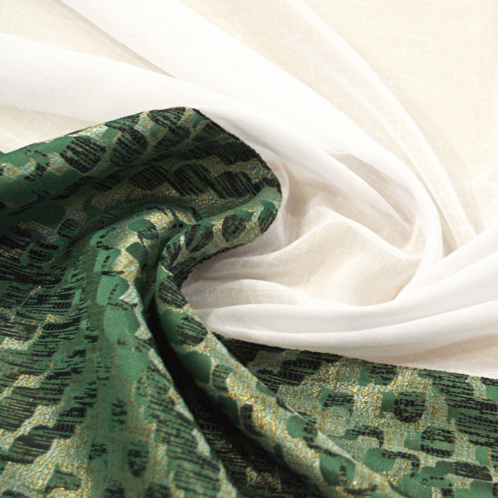 Perdea Velaria in alb cu verde, 200x155 cm [2]