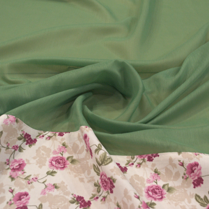 Perdea Velaria verde cu trandafiri, 390x160 cm [3]