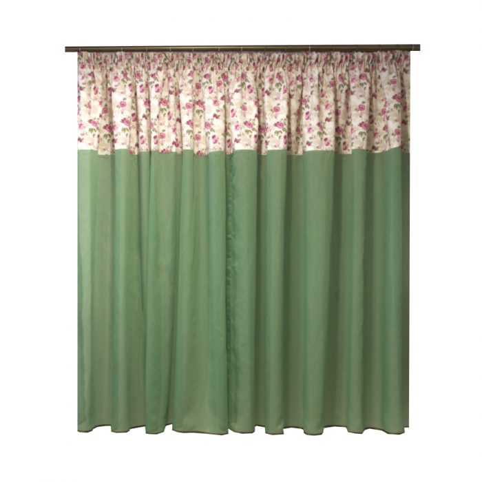 Perdea Velaria verde cu trandafiri, 390x160 cm [2]