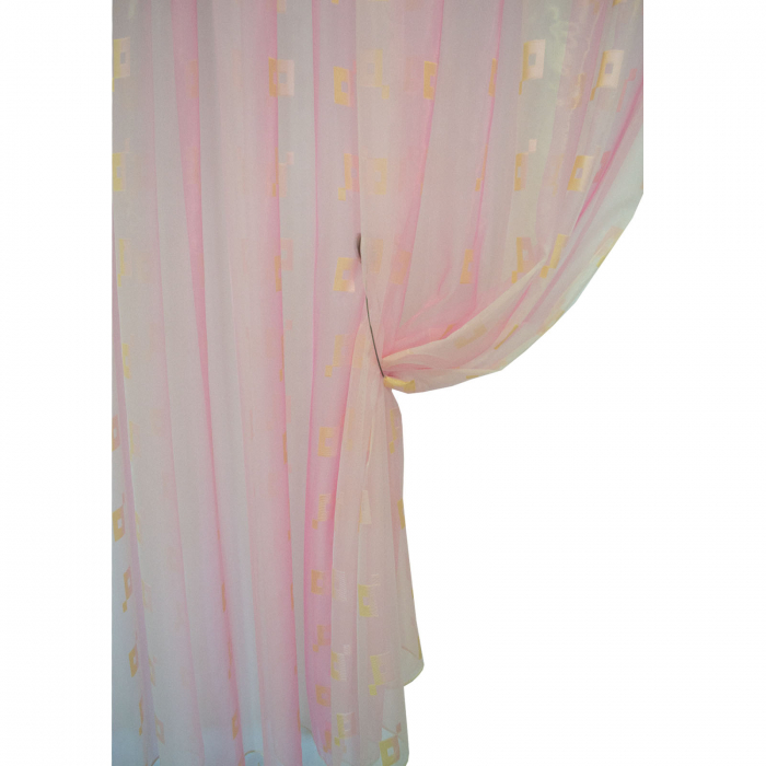 Perdea Velaria voal roz cu auriu, 380x250 cm [3]