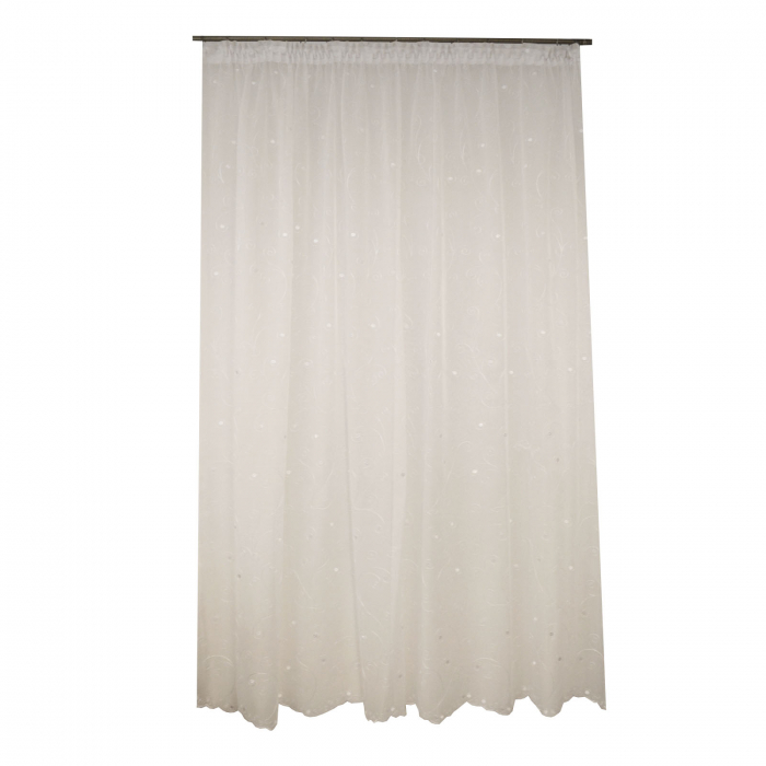 Perdea Velaria voal simplu alb brodat, 230x245 cm [6]