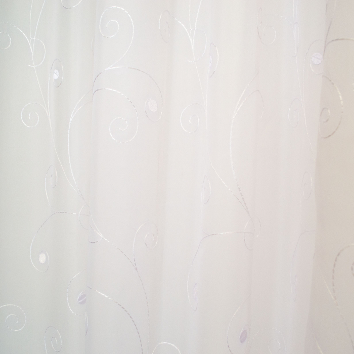 Perdea Velaria voal simplu alb brodat, 230x245 cm [4]
