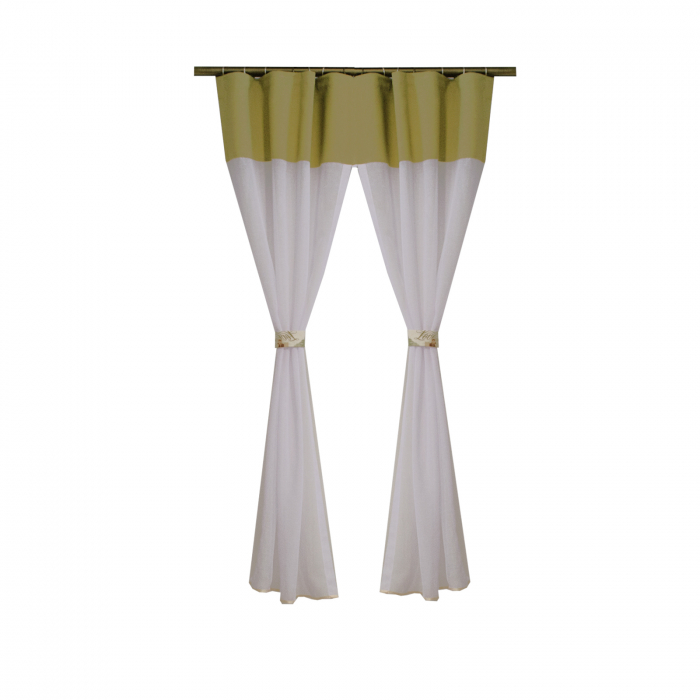 Perdea Velaria bamboo alb si verde brotacel, 135x150 cm [1]