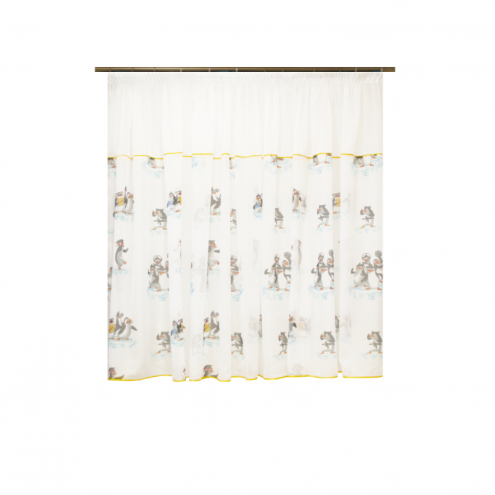 Perdea Velaria voal alb cu pinguini, 440x155 cm [1]