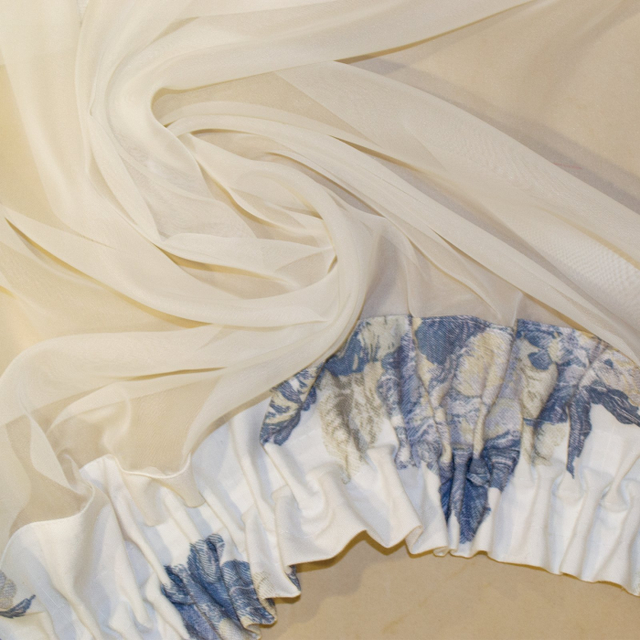 Perdea Velaria voal unt cu flori albastre, 240x165 cm [2]