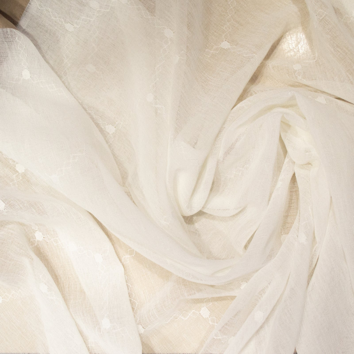 Perdea Velaria alba cu imprimeu geometric, 440x170 cm [2]