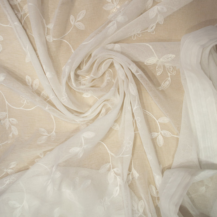 Perdea Velaria in alb cu imprimeu floral, 400x150 cm [3]