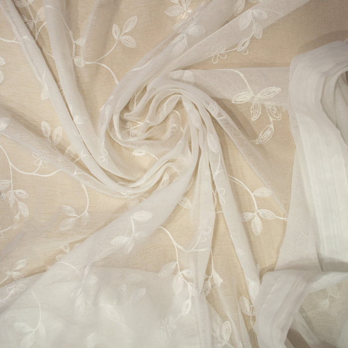 Perdea Velaria in alb cu imprimeu floral, 320x150 cm [3]