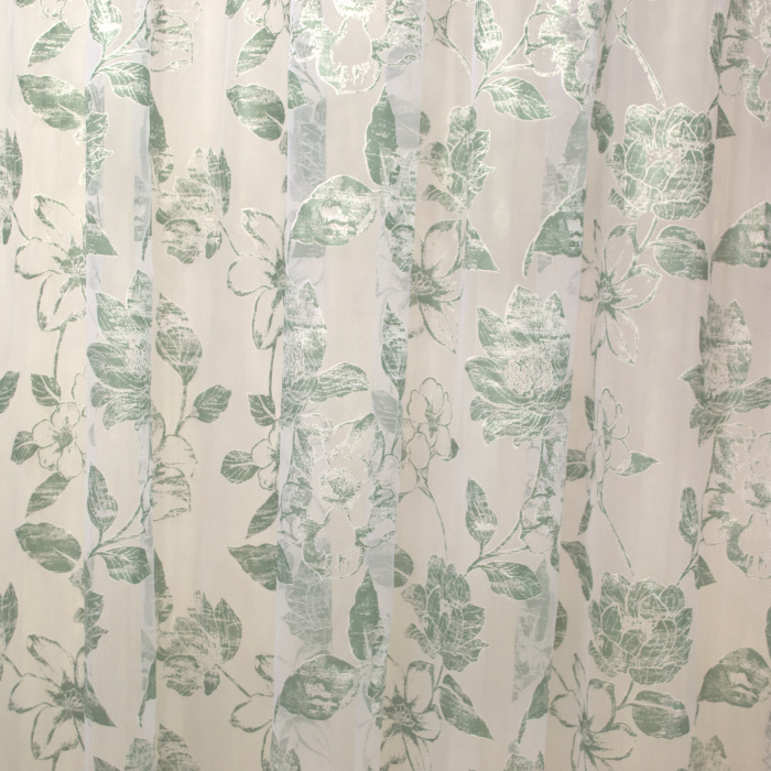 Perdea Velaria voal organza flori verzi, 300x250 cm [2]