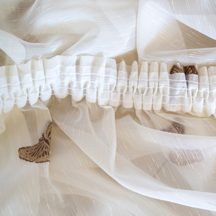 Perdele Velaria ivoire cu fluturi maro [5]
