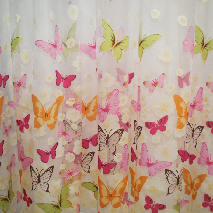 Perdele Velaria Organza cu fluturi multicolor, 2x130x245 cm [4]