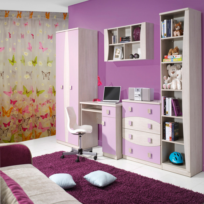 Perdele Velaria Organza cu fluturi multicolor, 2x130x245 cm [5]