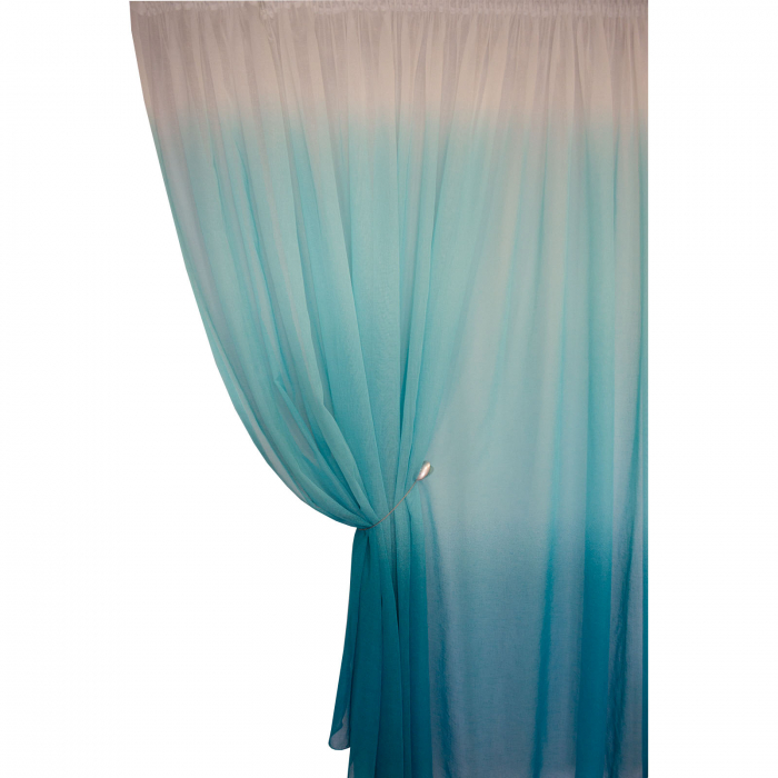 Perdele Velaria in degrade turcoaz cu capse, 400x255 cm [2]