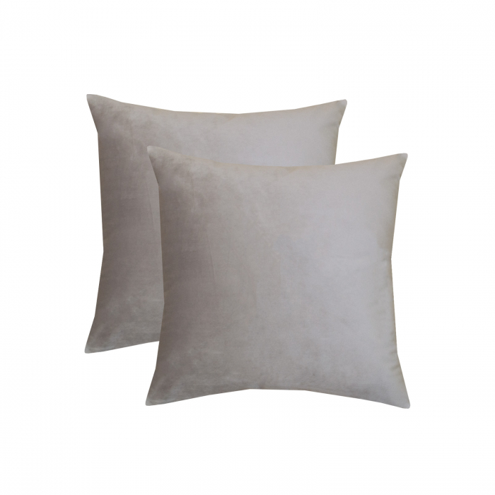 Perna Velaria, catifea Shell Grey, 40x40 cm - Burduf cadou [2]