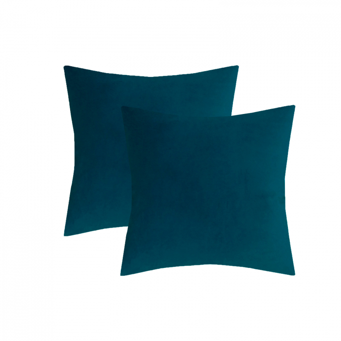 Perna Velaria, catifea Deep Blue, 40x40 cm - Burduf cadou [2]