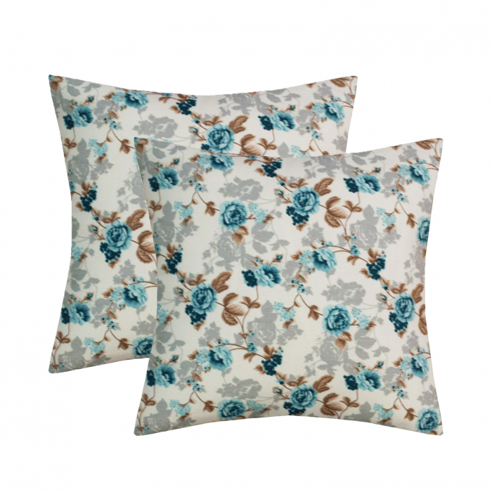 Perna Velaria, in Turquoise Roses, 40x40 cm - Burduf cadou [2]