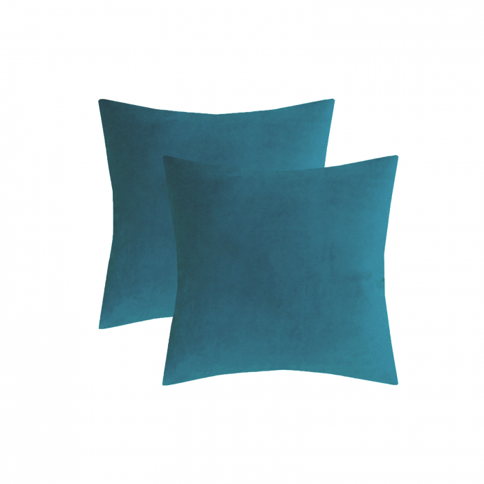 Perna Velaria, catifea Glory Blue, 40x40 cm - Burduf cadou [2]