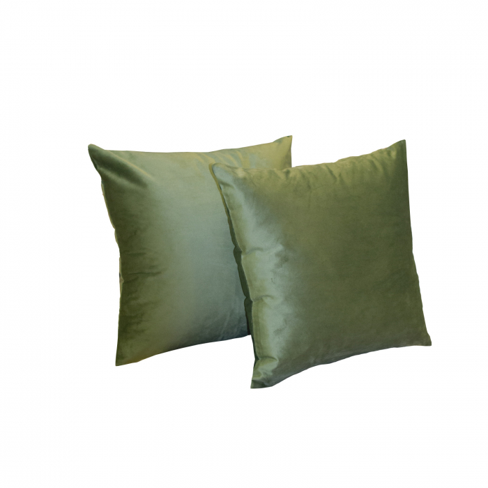 Perna Velaria, catifea OlIve Green, 40x40 cm - Burduf cadou [3]