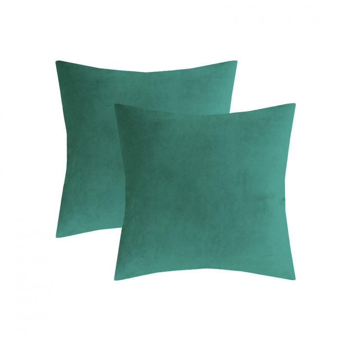 Perna Velaria, catifea Java Green, 40x40 cm - Burduf cadou [2]