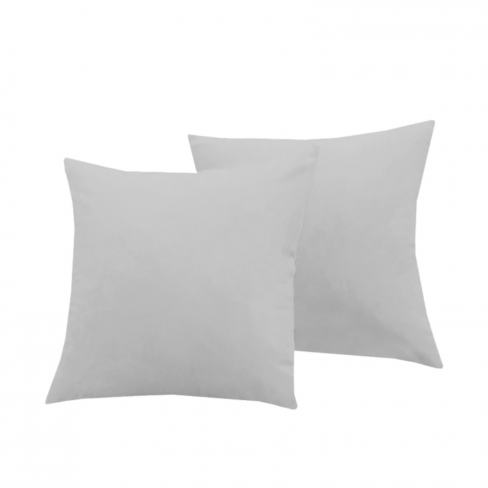 Perna Velaria, catifea Ice Grey, 40x40 cm - Burduf cadou [3]