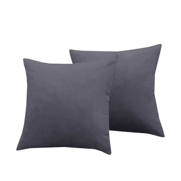 Perna Velaria, catifea Graphite Gray, 40x40 cm - Burduf cadou [3]