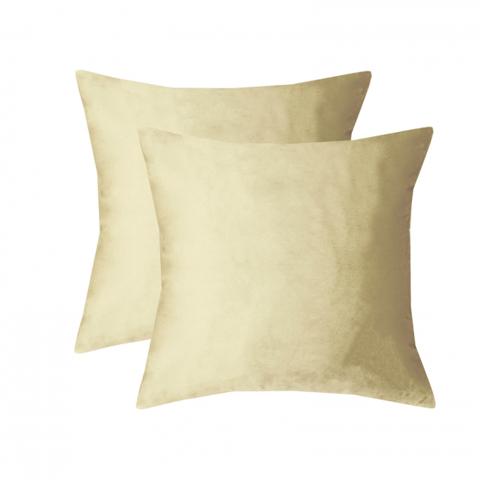 Perna Velaria, catifea Vanilly Gold, 40x40 cm - Burduf cadou [2]