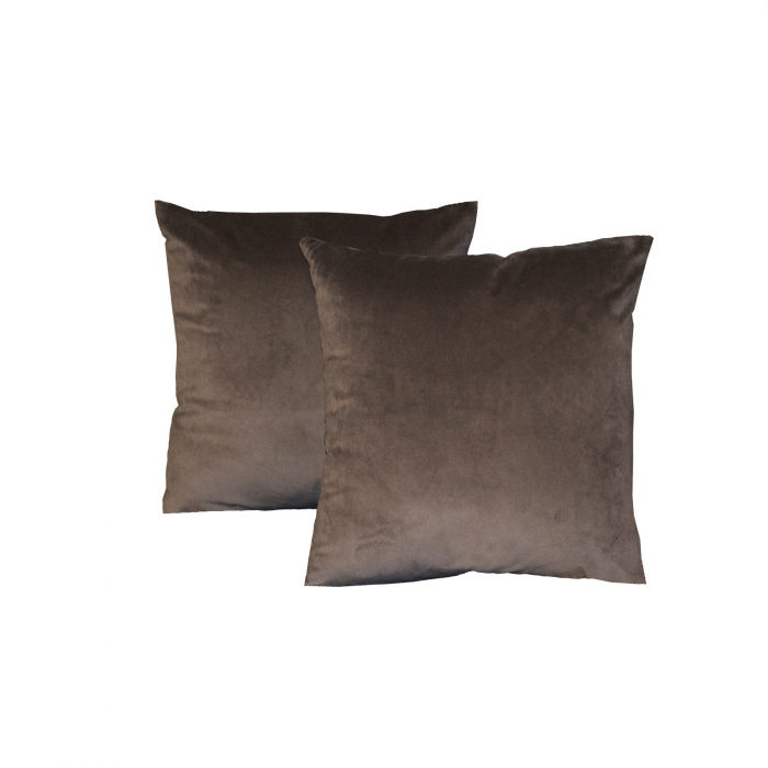 Perna Velaria, catifea Brown Walnut, 40x40 cm - Burduf cadou [3]