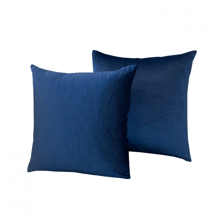 Perna Velaria, catifea Blue IndiGo, 40x40 cm - Burduf cadou [2]