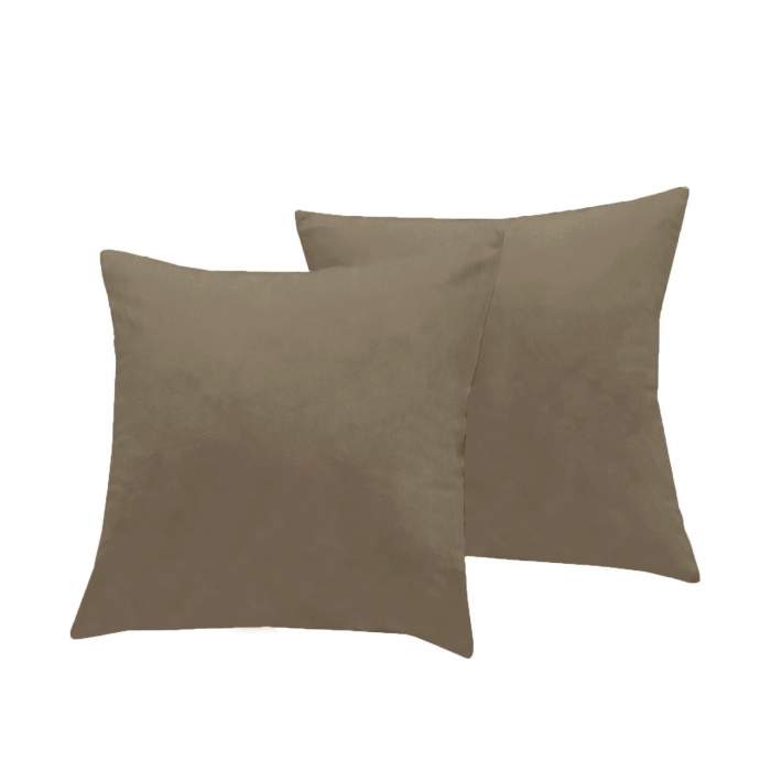 Perna Velaria, catifea Soft Brown 40x40 cm - Burduf cadou [3]