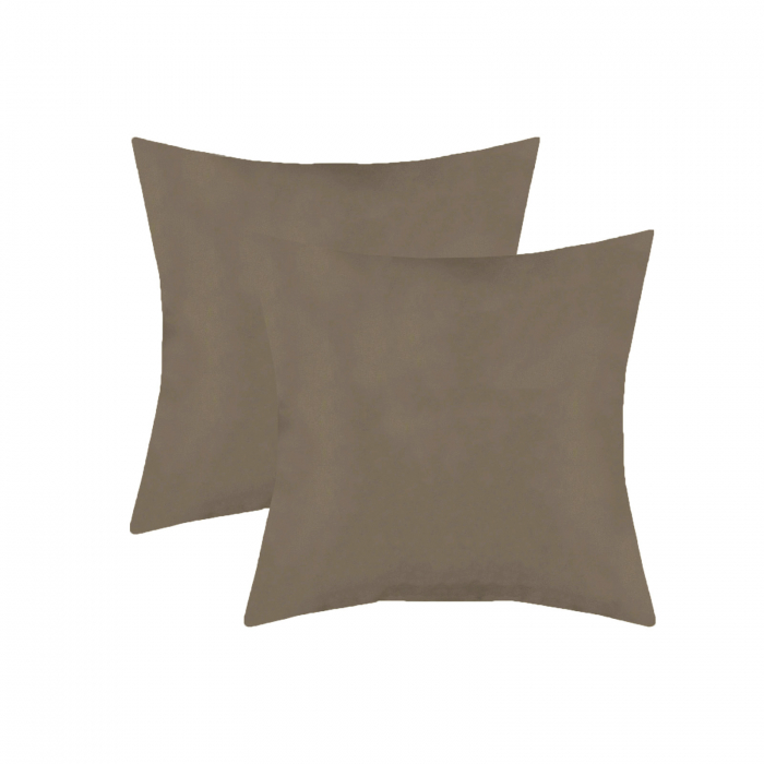Perna Velaria, catifea Soft Brown 40x40 cm - Burduf cadou [2]