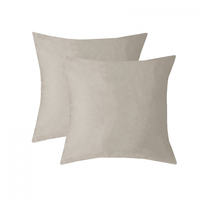 Perna Velaria, catifea Beige Grey, 40x40 cm - Burduf cadou [2]