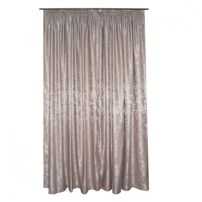 Set draperii jacard gri-roz floral, 2*150x260 cm [3]