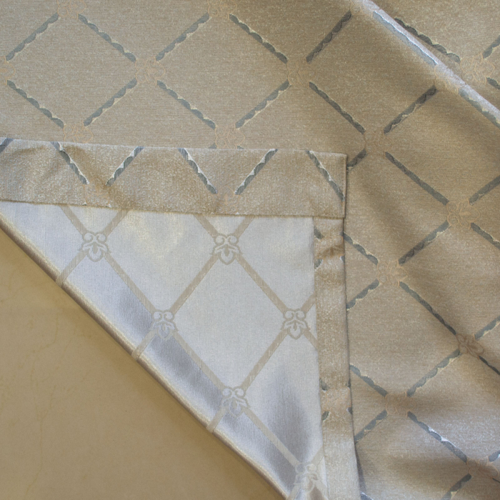 Set draperii tafta bej cu romburi gri cu capse [5]