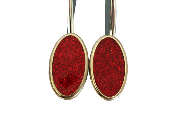 Set 2 magneti decorativi Velaria ovali cu sclipici si sufa metalica 13 cm [2]