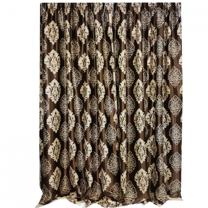 Set draperii Velaria blackout baroc wenge lucios, 2x140x260 cm [2]
