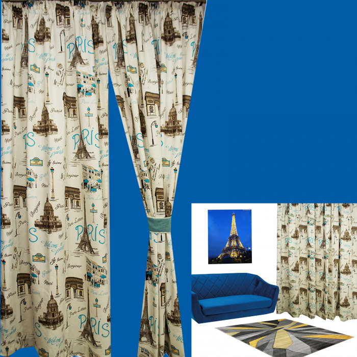 Set Draperie Velaria In Paris Blue, 2*140x250 cm [4]