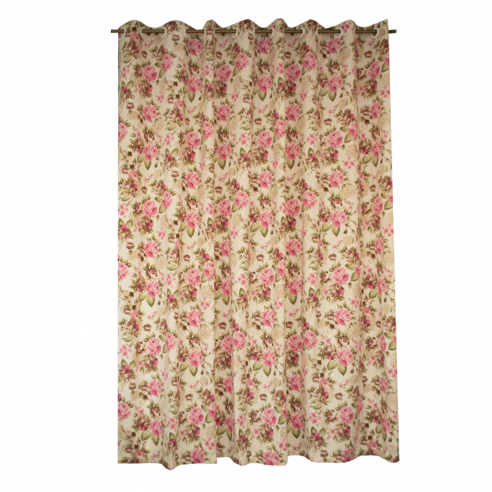 Set draperii floral roz cu capse, 2*235x230 cm [3]