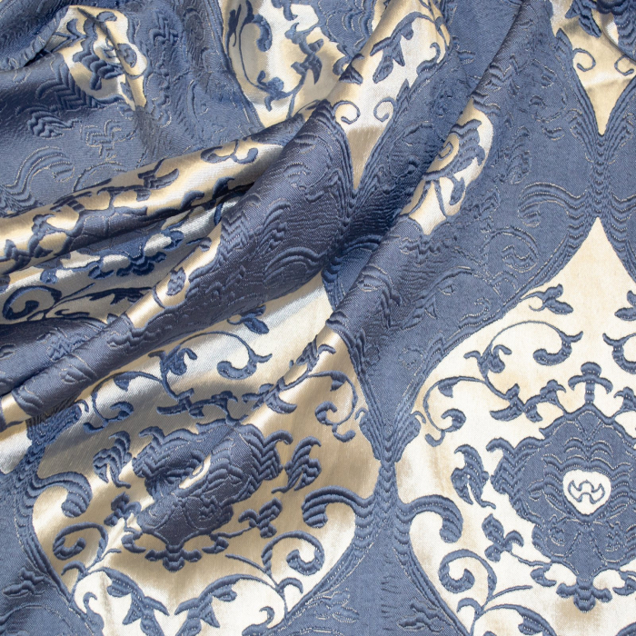 Set draperii baroc albastru, 2*85x190 cm [2]