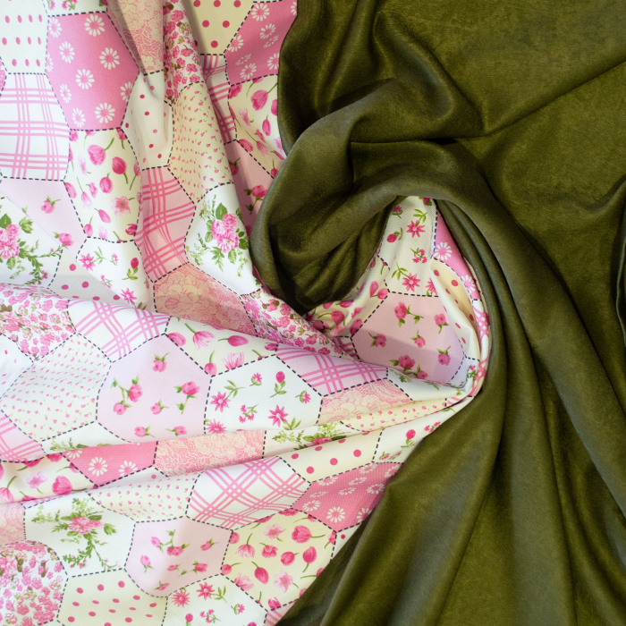Set draperii fagure roz, 2*130x260 cm [2]