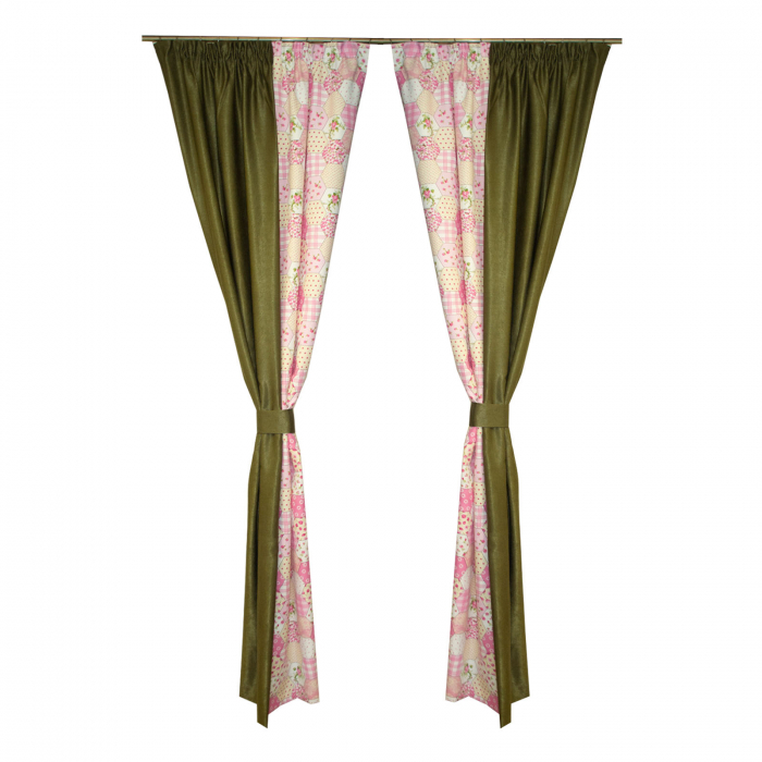 Set draperii fagure roz, 2*130x260 cm [3]