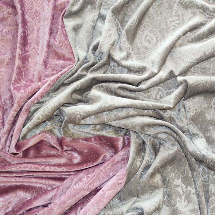 Set draperii chenile gri-mov, 2*140x260 cm [2]
