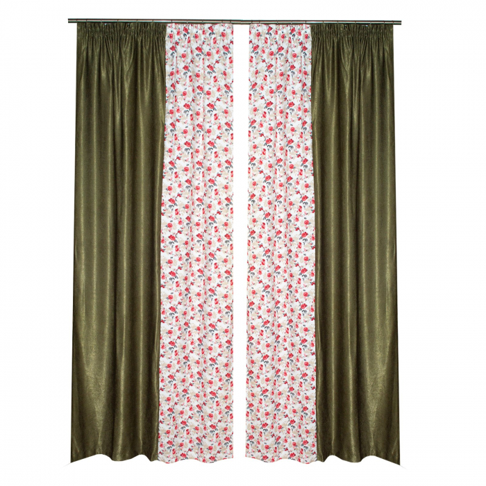 Set draperii florale, 2x115x260 cm [2]